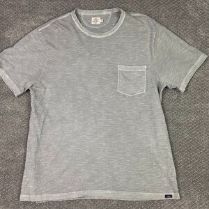 Faherty T Shirt Men's XL Gray Pocket Tee Slub Short Sleeve